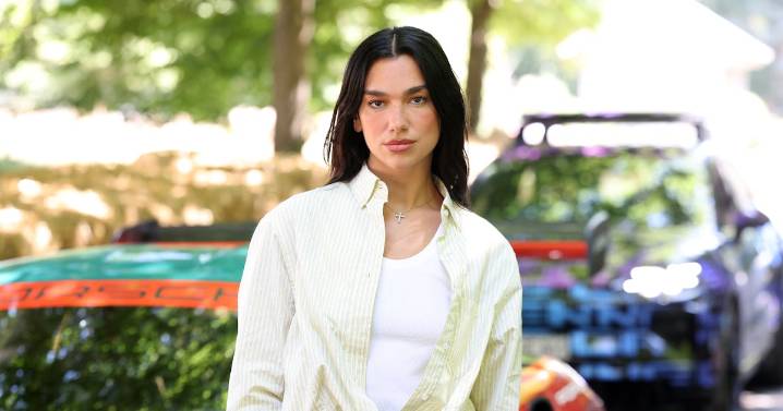 Dua Lipa Wore A Button Bikini & Sheer Top On Vacation