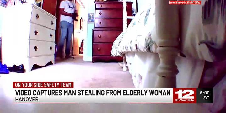 Video captures man stealing from elderly woman
