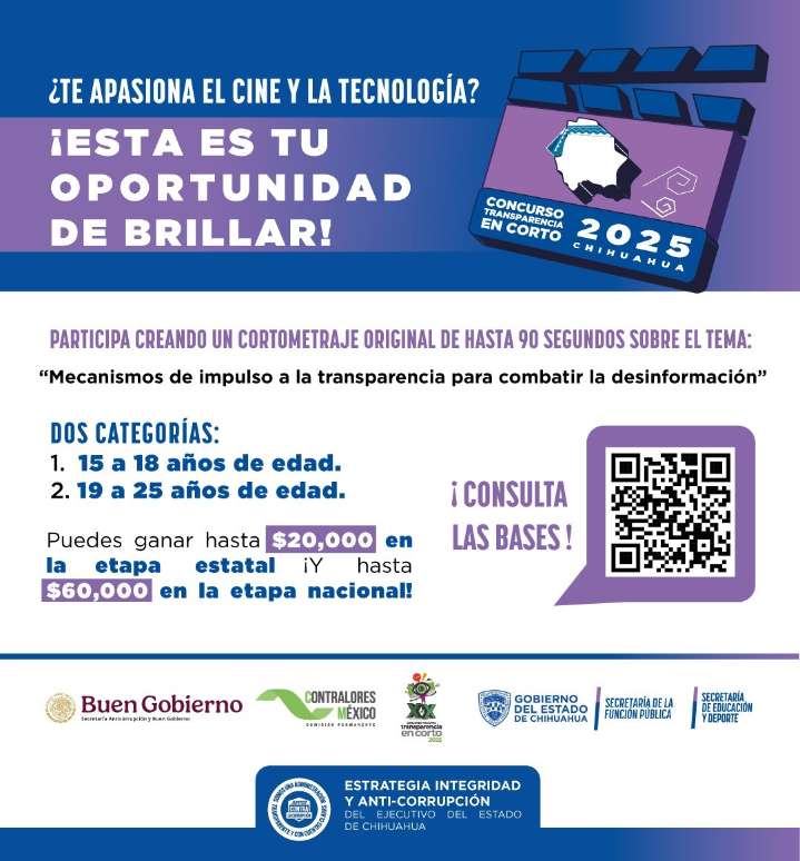 Jóvenes de Chihuahua pueden expresar su visión sobre la transparencia estatal