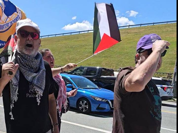 Jewish man confronted with 'Heil, heil, heil' by protester in Halifax