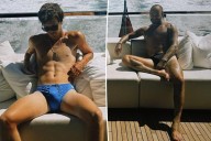 David Beckham and son Cruz twin in Speedos on yacht vacation