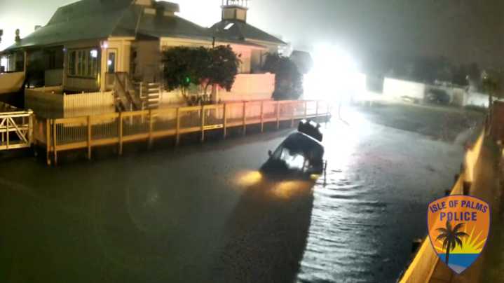 VIDEO: Rideshare vehicle ‘mistakenly entered’ Morgan Creek during heavy rain