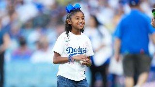 Kobe Bryant's Daughter Bianka Adorably Threw First Pitch on His Dodgers Bobblehead Night