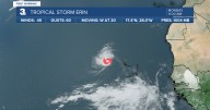 Tropical Storm Erin forms in in the Atlantic and moves west
