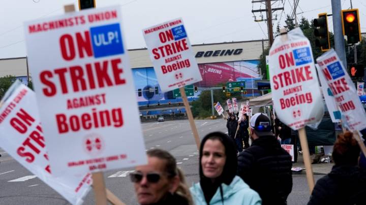 Thousands of Boeing fighter jet, munition machinists go on strike