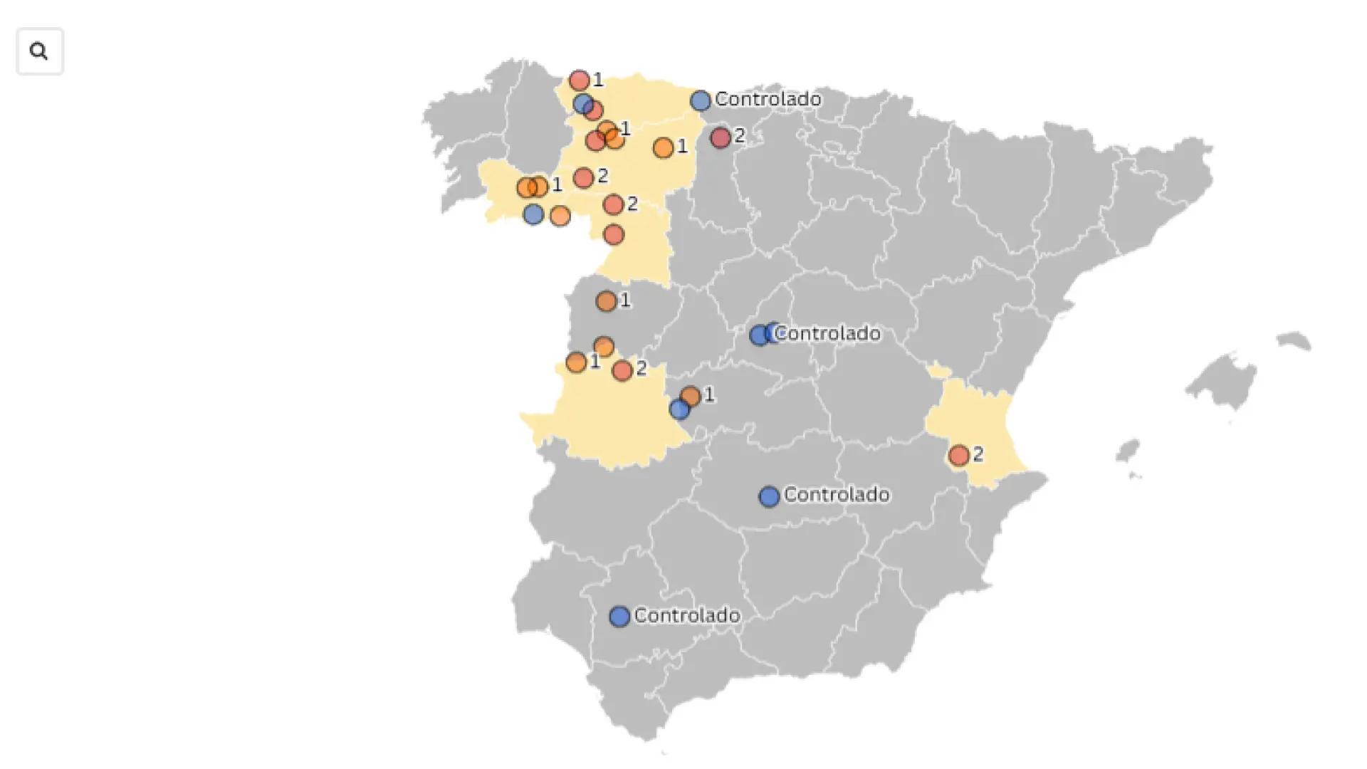 Mapa de los incendios en España activos, en directo: consulta si hay fuego en tu provincia