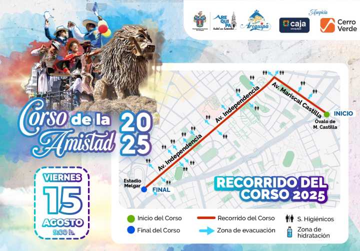 ¡Conoce el plan de desvío vehicular por el “Corso de la Amistad 2025”!