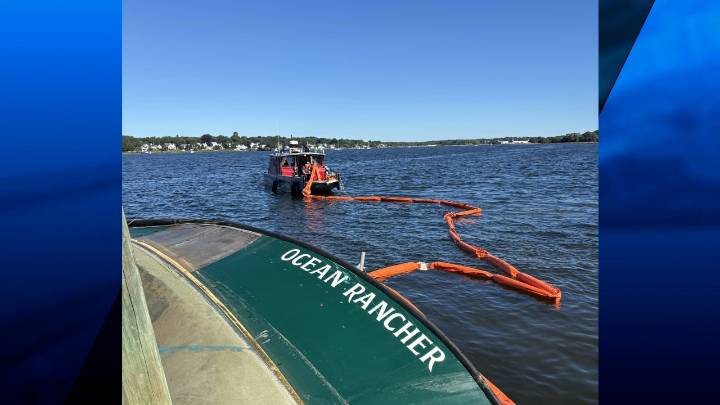Fall River Firefighters respond to partially sunken vessel