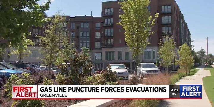 Gas line puncture forces evacuations in Greenville