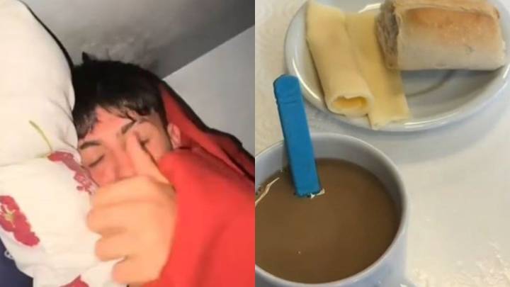 Video: un juvenil de San Lorenzo mostró el desayuno de la pensión y se hizo viral