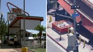 Driver crashes, knocks down King Taco sign in East Los Angeles