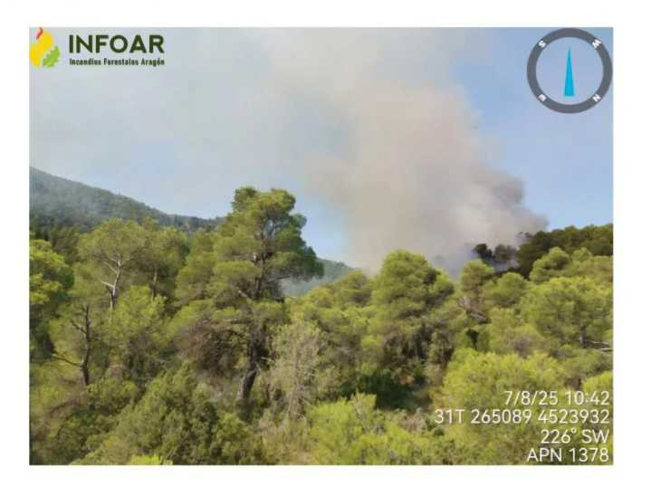 Declarado un incendio en Beceite, en la zona del Parrizal. Ya está estabilizado (Video)