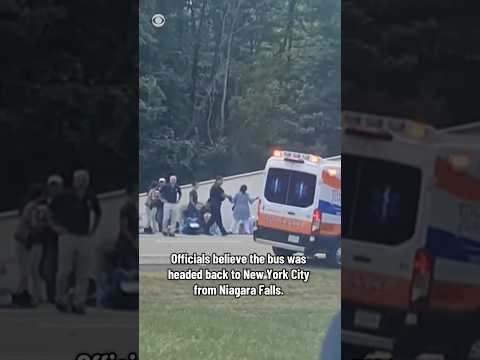 Multiple people dead after tour bus lost control and rolled over highway in upstate New York #shorts