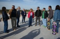 Fuentes supervisó la obra del playón deportivo de la costanera Sur que incluye un skatepark