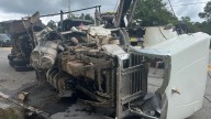 Soutbound lanes on Broadway in Macon closed after semi-truck crashes, flips over: BSO