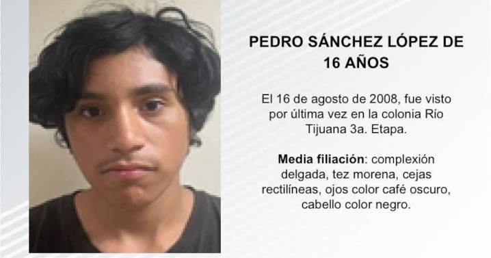 Se busca a Pedro Sánchez López de 16 años de edad