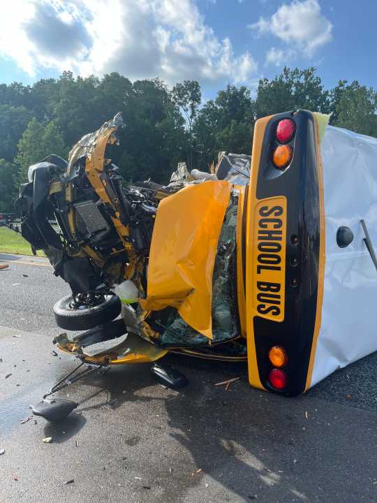 School bus involved in four-vehicle crash on I