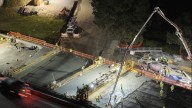 Crews begin pouring concrete for bridge deck for new City Park Lake bridge as part of I