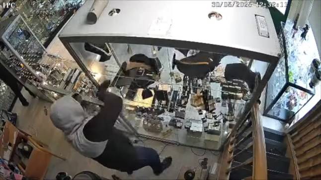 Moment armed police take down robbers who tied woman up during £50,000 gems raid