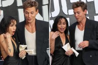 Austin Butler rescues Zoë Kravitz from bee at ‘Caught Stealing’ premiere