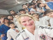 Olympian Sabrina returns to Austria after successfully completing Karachi to K2 mission