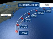 Latest: Erin expected to become Cat. 3 major hurricane when it's closest to NC, overwash reported on NC Highway 12