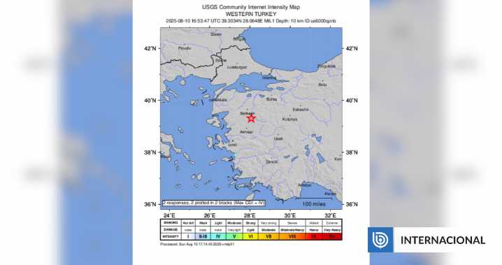 Sismo de magnitud 6,1 sacude al noroeste de Turquía: reportan varios heridos y edificios derrumbados