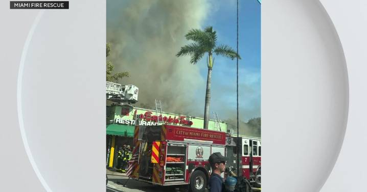 Fire engulfs restaurant in Miami's Little Havana neighborhood, no injuries reported