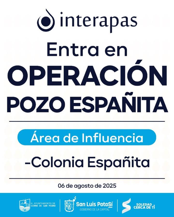 Entra en operación pozo “Españita”. Se regulariza suministro en la zona.