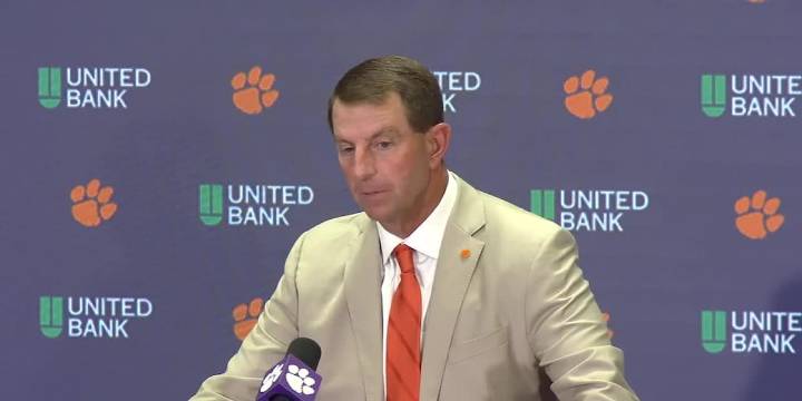 Clemson head coach Dabo Swinney post game following loss to LSU