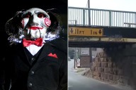 Creepy 'Saw'-Themed Signs Appeared on a Bridge in Pennsylvania