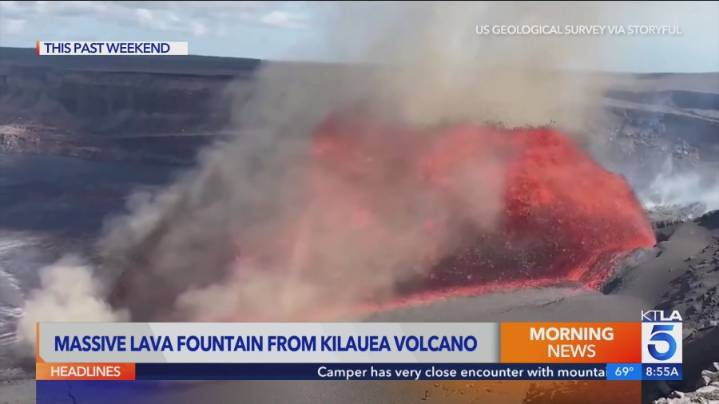 Stunning 1,000-foot lava fountain erupts from Hawaii volcano