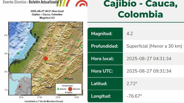 Fuerte sismo sacudió al suroccidente en la madrugada de este miércoles 27 de agosto: ¿lo sintió?