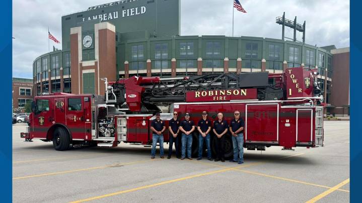 Robinson Volunteer Fire Department conducting final inspection on new vehicle