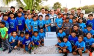 Atenea Gómez Ricalde inicia la obra de la nueva cancha de fútbol 7 en Ciudad Mujeres