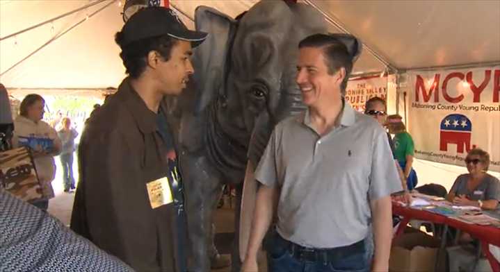 Senator Bernie Moreno appears at the Canfield Fair