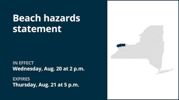 NY weather: Beach hazards statement active for Niagara and Orleans counties until early Thursday evening