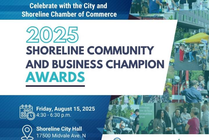 Celebrate with the City and Shoreline Chamber of Commerce at the 2025 Shoreline Community and Business Champion Awards