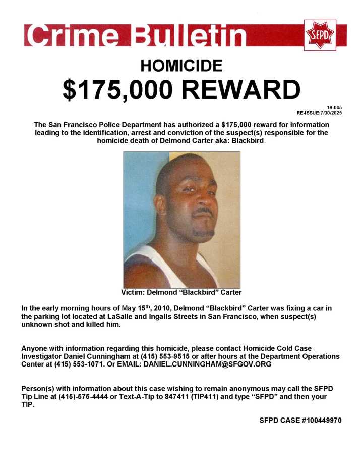 Reward Offered For Information Pertaining To Murder Of Delmond Carter