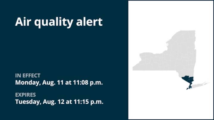 NY weather: Air quality alert for part of New York Tuesday