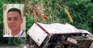Camión se accidentó y terminó en una quebrada del Suroeste antioqueño: murió uno de sus ocupantes