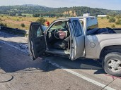 Cinco heridos tras choque de camioneta contra tráiler en el Arco Norte