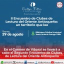 En El Carmen de Viboral se llevará a cabo el Segundo Encuentro de Clubes de Lectura del Oriente Antioqueño