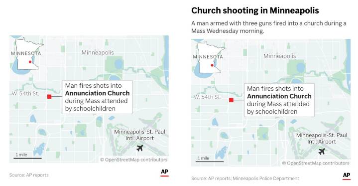 A shooting at a Minneapolis Catholic school kills 2 children, injures 17 people