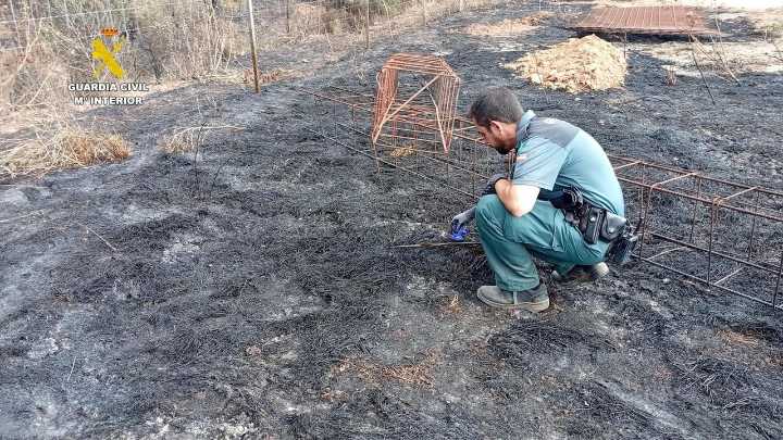 Un reciente incendio forestal en Titaguas (Valencia) fue provocado por una imprudencia en una obra