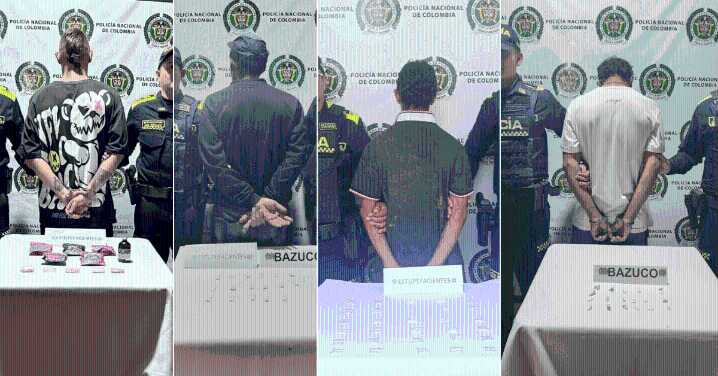 Golpe al microtráfico en La Tebaida: cuatro capturados con marihuana, tucibí, ketamina, bazuco y base de coca