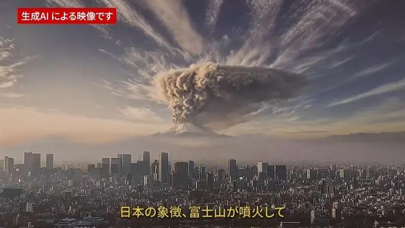 Tokio crea un espectacular vídeo con IA para simular una erupción del Fuji