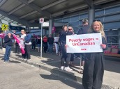 Air Canada flight attendants picket at Winnipeg’s airport before strike ordered to end