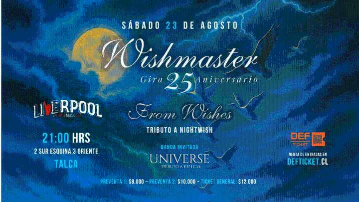Noche de tributos: Talca vivirá lo mejor de Nightwish y Epica