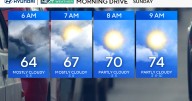 Mixed skies and warm weather in the Philadelphia area. Slight chance of an afternoon, evening showers